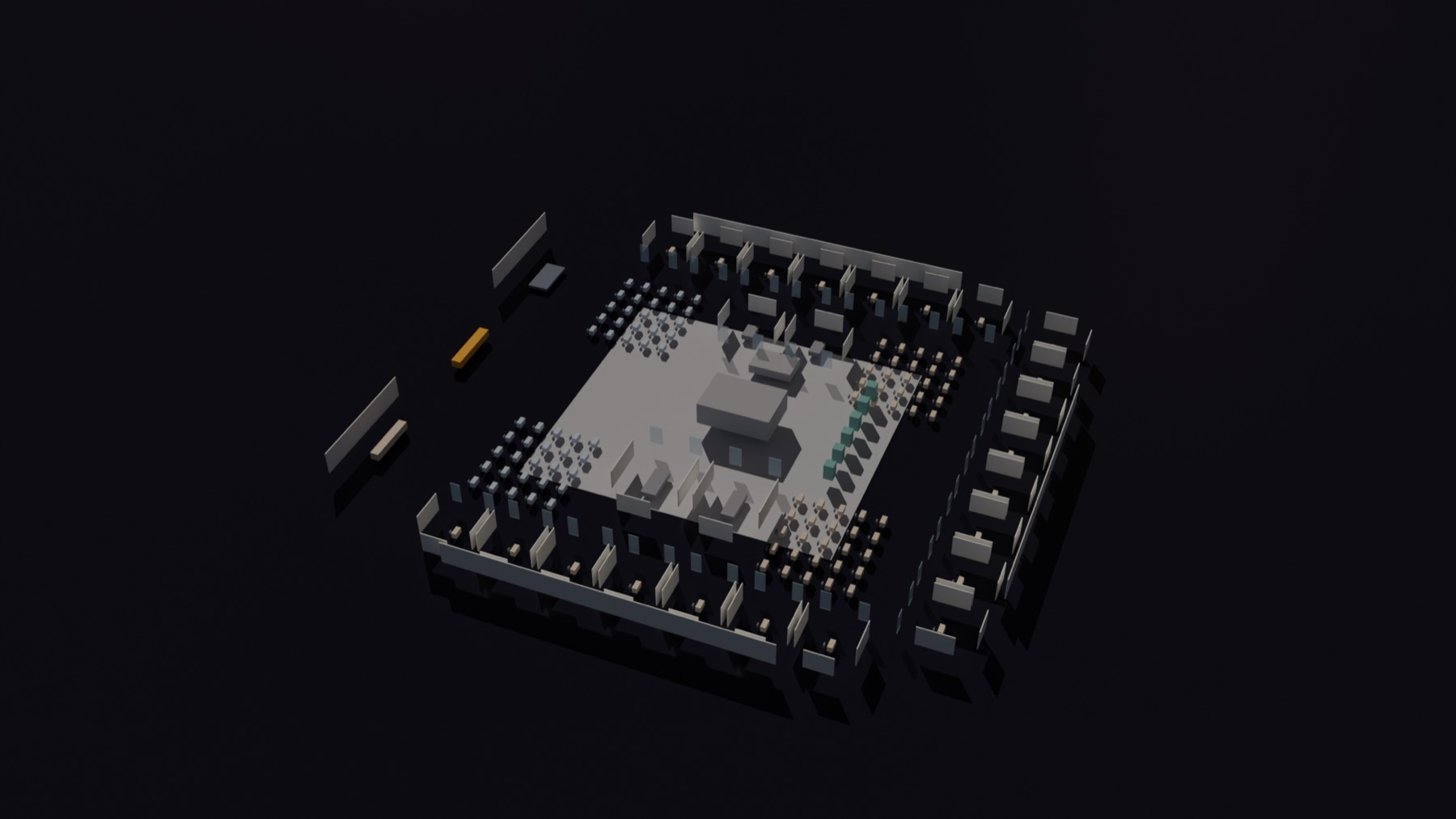 Tatv Co coworking floor, rendered